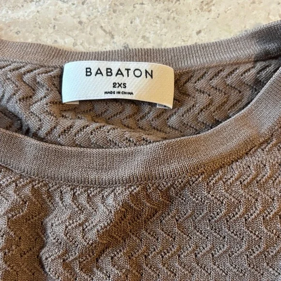 Babaton size 2XS Taupe‎ Textured cropped tank - Picture 2 of 4